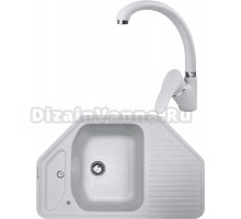 Комплект Мойка Zigmund & Shtain Eckig 800, млечный путь + Смеситель ZS 0300, млечный путь