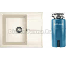 Комплект Мойка Dr. Gans Nika 580, белая + Измельчитель Paulmark Intenso