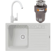 Комплект Мойка TopZero TopGran Sophia 740.460-07, ice 07 + Смеситель Romeo, ice 07 + Измельчитель Bort Titan 5000