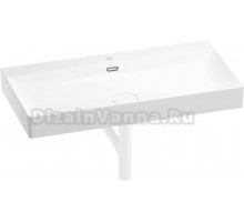 Накладная раковина Wellsee Bromance 201001815 90 глянцевая белая, матовая белая, прямоугольная, фаянс, с 1 отверстием под смеситель