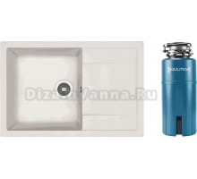 Комплект Мойка Dr. Gans Tekno, 760 белый + Измельчитель Paulmark Intenso