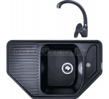 Комплект Мойка Zigmund & Shtain Eckig 800, черный базальт + Смеситель ZS 0300, черный базальт