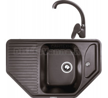 Комплект Мойка Zigmund & Shtain Eckig 800, швейцарский шоколад + Смеситель ZS 0300, швейцарский шоколад