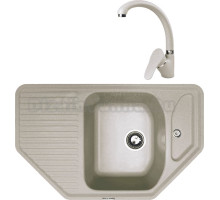 Комплект Мойка Zigmund & Shtain Eckig 800, речной песок + Смеситель ZS 0300, речной песок