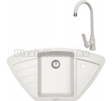 Комплект Мойка Zigmund & Shtain Eckig 900, каменная соль + Смеситель ZS 0400, каменная соль