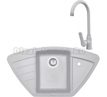 Комплект Мойка Zigmund & Shtain Eckig 900, млечный путь + Смеситель ZS 0400, млечный путь