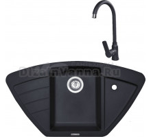 Комплект Мойка Zigmund & Shtain Eckig 900, черный базальт + Смеситель ZS 0400, черный базальт