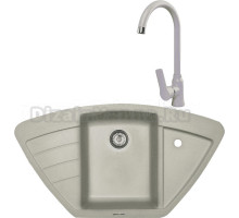 Комплект Мойка Zigmund & Shtain Eckig 900, речной песок + Смеситель ZS 0400, речной песок