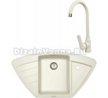 Комплект Мойка Zigmund & Shtain Eckig 900, топленое молоко + Смеситель ZS 0400, топленое молоко