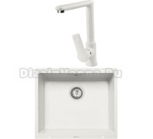 Комплект Мойка Zigmund & Shtain Integra 500, индийская ваниль + Смеситель ZS 0700, индийская ваниль