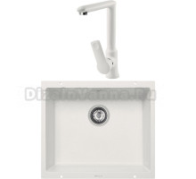 Комплект Мойка Zigmund & Shtain Integra 500, каменная соль + Смеситель ZS 0700, каменная соль