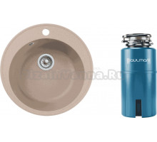 Комплект Мойка Reflexion Arena, 48 бежевая + Измельчитель Paulmark Intenso