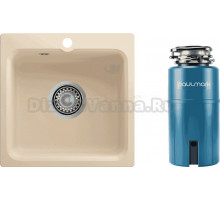 Комплект Мойка Reflexion Base, 43 бежевая + Измельчитель Paulmark Intenso