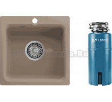 Комплект Мойка Reflexion Base, 43 песочная + Измельчитель Paulmark Intenso