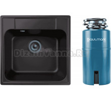 Комплект Мойка Reflexion Etude, 48 черная + Измельчитель Paulmark Intenso