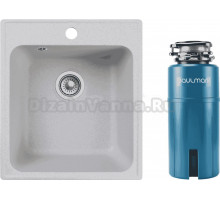 Комплект Мойка Reflexion Quadra, 42 серая + Измельчитель Paulmark Intenso