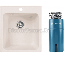 Комплект Мойка Reflexion Quadra, 42 белая + Измельчитель Paulmark Intenso