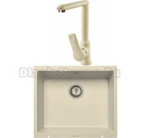 Комплект Мойка Zigmund & Shtain Integra 500, молодое шампанское + Смеситель ZS 0700, молодое шампанское