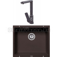 Комплект Мойка Zigmund & Shtain Integra 500, швейцарский шоколад + Смеситель ZS 0700, швейцарский шоколад