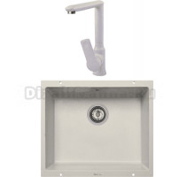 Комплект Мойка Zigmund & Shtain Integra 500, речной песок + Смеситель ZS 0700, речной песок