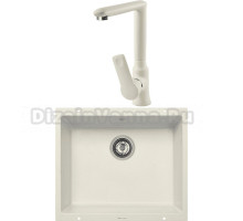 Комплект Мойка Zigmund & Shtain Integra 500, топленое молоко + Смеситель ZS 0700, топленое молоко