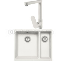 Комплект Мойка Zigmund & Shtain Integra 500.2, индийская ваниль + Смеситель ZS 0800, индийская ваниль