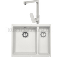 Комплект Мойка Zigmund & Shtain Integra 500.2, каменная соль + Смеситель ZS 0800, каменная соль