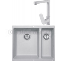 Комплект Мойка Zigmund & Shtain Integra 500.2, млечный путь + Смеситель ZS 0800, млечный путь