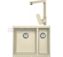 Комплект Мойка Zigmund & Shtain Integra 500.2, молодое шампанское + Смеситель ZS 0800, молодое шампанское