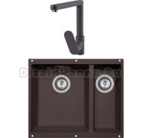 Комплект Мойка Zigmund & Shtain Integra 500.2, швейцарский шоколад + Смеситель ZS 0800, швейцарский шоколад