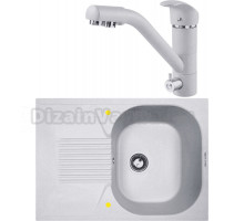 Комплект Мойка Zigmund & Shtain Klassisch 695, млечный путь + Смеситель ZS 1100, млечный путь