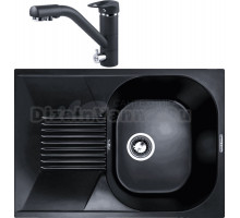 Комплект Мойка Zigmund & Shtain Klassisch 695, черный базальт + Смеситель ZS 1100, черный базальт