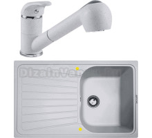 Комплект Мойка Zigmund & Shtain Klassisch 790, млечный путь + Смеситель ZS 1200, млечный путь