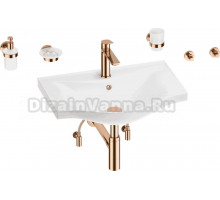 Комплект 9 в 1 Wellsee Bisou 201007284 глянцевый белый, розовое золото