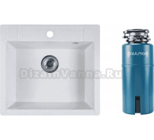 Комплект Мойка Reflexion Cubi RX1555WH, белая + Измельчитель Paulmark Intenso