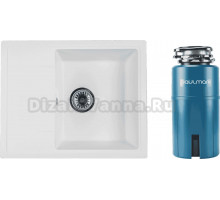 Комплект Мойка Reflexion Plato RX1457WH, белая + Измельчитель Paulmark Intenso