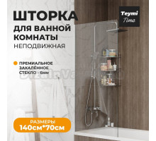 Шторка на ванну Teymi Timo T00273 стекло прозрачное, профиль хром