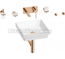 Комплект 8 в 1 Wellsee Doux 201005984 глянцевый белый, розовое золото, С ВНУТРЕННЕЙ ЧАСТЬЮ