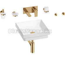 Комплект 8 в 1 Wellsee Doux 201005998 глянцевый белый, золото, С ВНУТРЕННЕЙ ЧАСТЬЮ