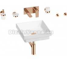 Комплект 8 в 1 Wellsee Doux 201005999 глянцевый белый, розовое золото, С ВНУТРЕННЕЙ ЧАСТЬЮ