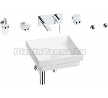 Комплект 8 в 1 Wellsee Doux 201006021 глянцевый белый, хром, С ВНУТРЕННЕЙ ЧАСТЬЮ