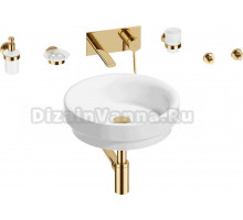 Комплект 8 в 1 Wellsee Doux 201006043 глянцевый белый, золото, С ВНУТРЕННЕЙ ЧАСТЬЮ