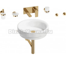 Комплект 8 в 1 Wellsee Doux 201006078 глянцевый белый, золото, С ВНУТРЕННЕЙ ЧАСТЬЮ