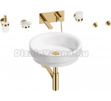 Комплект 8 в 1 Wellsee Doux 201006103 глянцевый белый, золото, С ВНУТРЕННЕЙ ЧАСТЬЮ