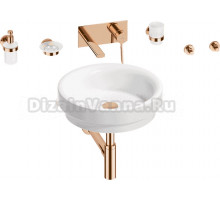 Комплект 8 в 1 Wellsee Doux 201006104 глянцевый белый, розовое золото, С ВНУТРЕННЕЙ ЧАСТЬЮ