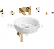 Комплект 8 в 1 Wellsee Doux 201006118 глянцевый белый, золото, С ВНУТРЕННЕЙ ЧАСТЬЮ