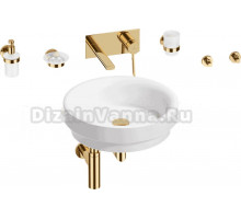 Комплект 8 в 1 Wellsee Doux 201006123 глянцевый белый, золото, С ВНУТРЕННЕЙ ЧАСТЬЮ