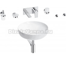 Комплект 8 в 1 Wellsee Chalice Perfection 201006136 глянцевый белый, хром, С ВНУТРЕННЕЙ ЧАСТЬЮ