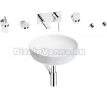 Комплект 8 в 1 Wellsee Chalice Perfection 201006141 глянцевый белый, хром, С ВНУТРЕННЕЙ ЧАСТЬЮ