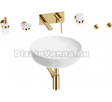 Комплект 8 в 1 Wellsee Chalice Perfection 201006143 глянцевый белый, золото, С ВНУТРЕННЕЙ ЧАСТЬЮ